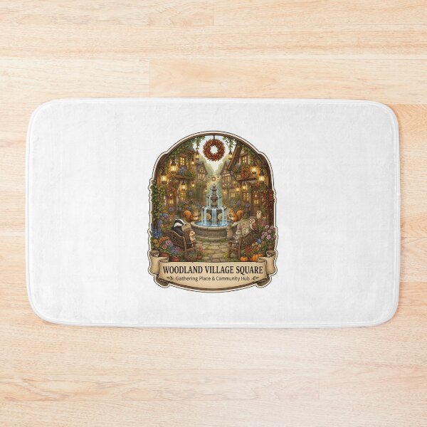 Item preview, Woodland Village Square | Cozy Cottagecore Town Plaza | Forest Animal Gathering Place | Whimsical Woodland Village | Storybook Fantasy Art designed and sold by MrDev.