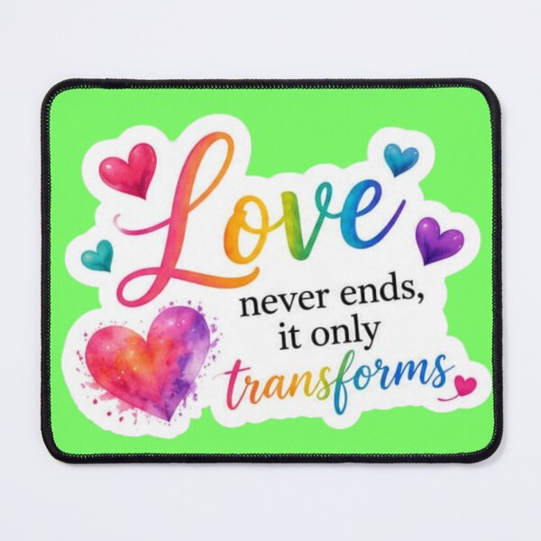 Item preview, Love Never Ends It Only Transforms Rainbow Watercolor - Inspiring Quote Sticker designed and sold by Scro-Ciob-Shop.