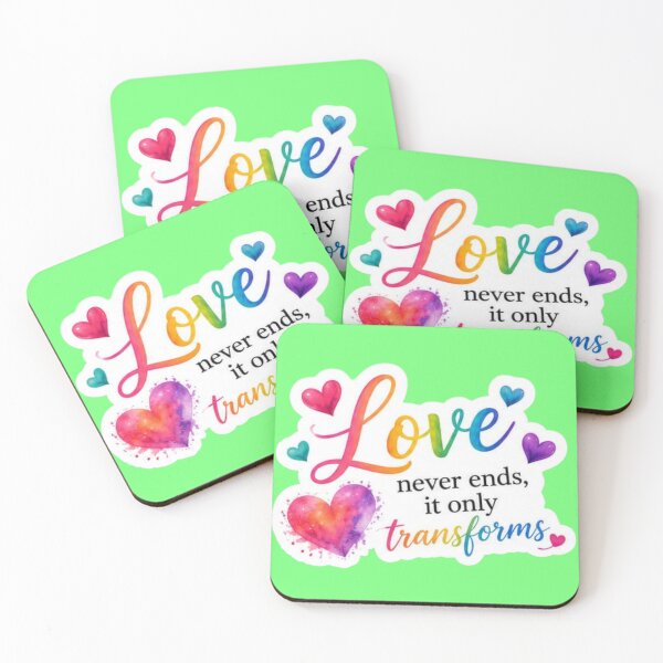 Item preview, Love Never Ends It Only Transforms Rainbow Watercolor - Inspiring Quote Sticker designed and sold by Scro-Ciob-Shop.