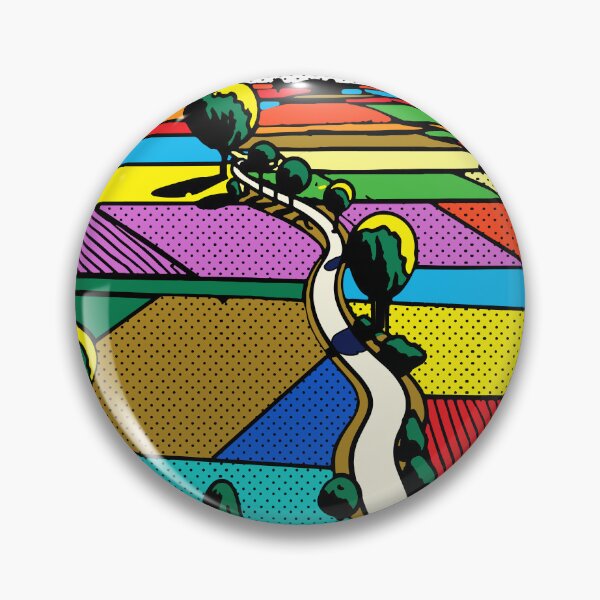 Item preview, Pop Art Farmland — Colorful Halftone Landscape designed and sold by RamyGallery.
