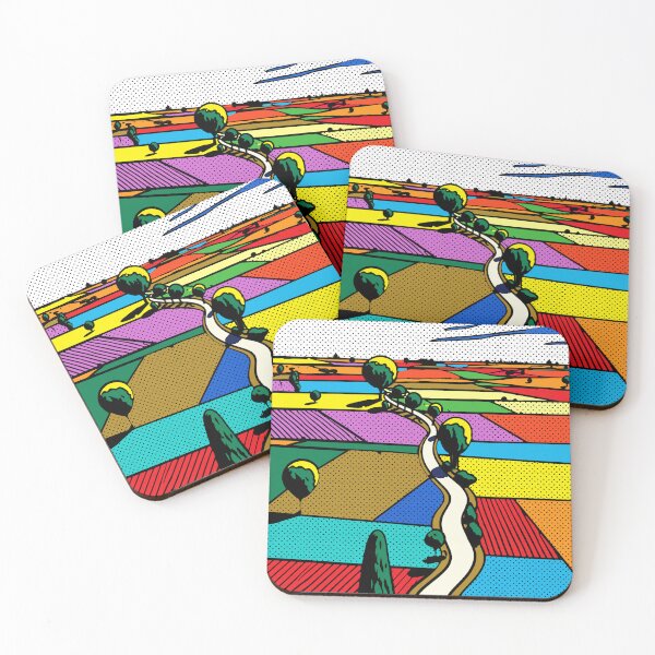Item preview, Pop Art Farmland — Colorful Halftone Landscape designed and sold by RamyGallery.