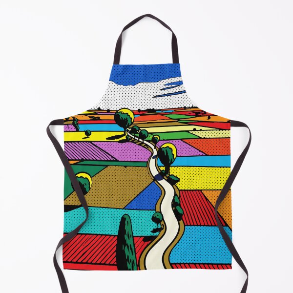 Item preview, Pop Art Farmland — Colorful Halftone Landscape designed and sold by RamyGallery.