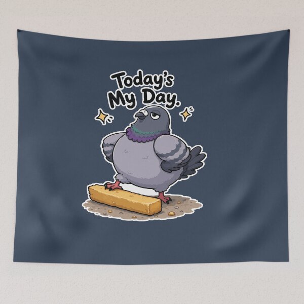 Item preview, Today's My Day Funny Confident Pigeon Bread Lover Sticker designed and sold by SimplePoDesign.