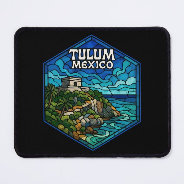 Item preview, Tulum Mexico Mayan Ruins Stained Glass designed and sold by TomFrontierArt.