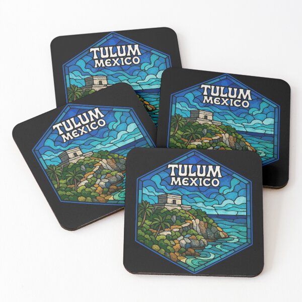 Item preview, Tulum Mexico Mayan Ruins Stained Glass designed and sold by TomFrontierArt.