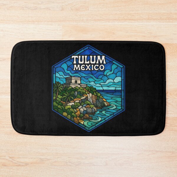 Item preview, Tulum Mexico Mayan Ruins Stained Glass designed and sold by TomFrontierArt.