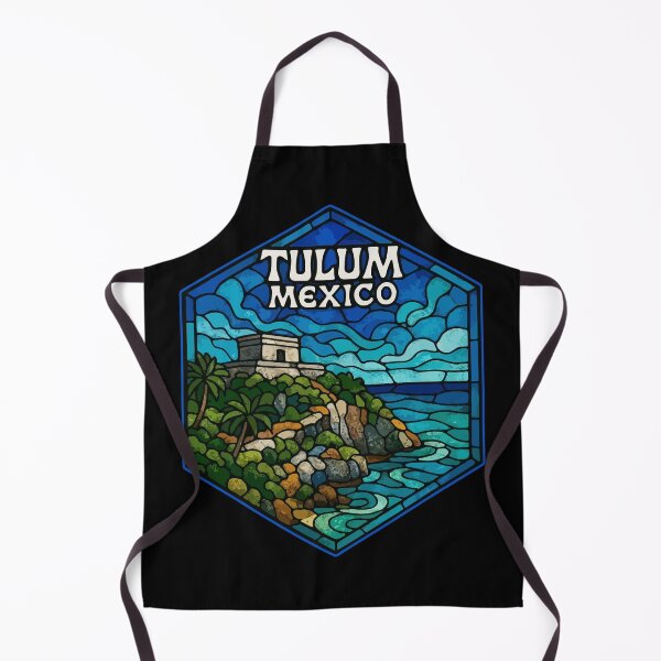 Item preview, Tulum Mexico Mayan Ruins Stained Glass designed and sold by TomFrontierArt.