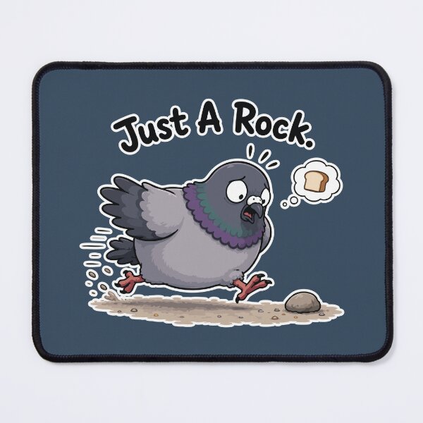 Item preview, Just A Rock Funny Pigeon Chasing Bread Cartoon Sticker designed and sold by SimplePoDesign.