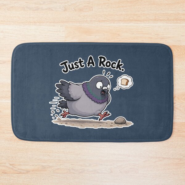Item preview, Just A Rock Funny Pigeon Chasing Bread Cartoon Sticker designed and sold by SimplePoDesign.