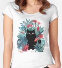 Popoki Tailliertes Rundhals-Shirt