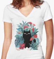 Popoki Women's Fitted V-Neck T-Shirt