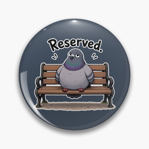 Item preview, Reserved Bench Funny Pigeon Cartoon Bird Sticker designed and sold by SimplePoDesign.