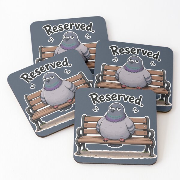 Item preview, Reserved Bench Funny Pigeon Cartoon Bird Sticker designed and sold by SimplePoDesign.