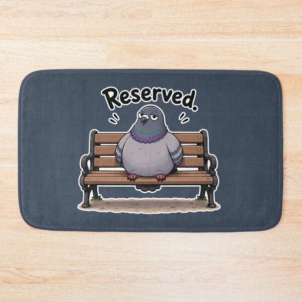 Item preview, Reserved Bench Funny Pigeon Cartoon Bird Sticker designed and sold by SimplePoDesign.