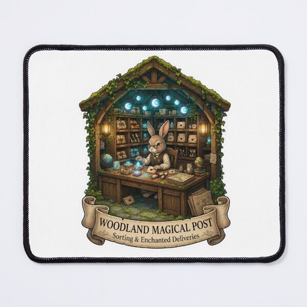 Item preview, Woodland Magical Post | Enchanted Forest Post Office | Rabbit Mail Carrier | Fantasy Mailroom | Cottagecore Woodland | Storybook Magic designed and sold by MrDev.