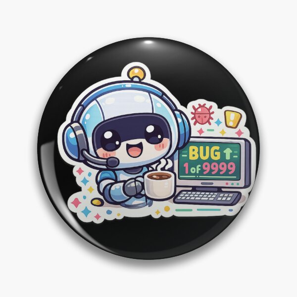 Aperçu de l'œuvre Autocollant Robot Programmeur Mignon Café | BUG 1 sur 9999 Design Kawaii | Cadeau Amusant pour Développeurs créée et vendue par LuxeBuzz.