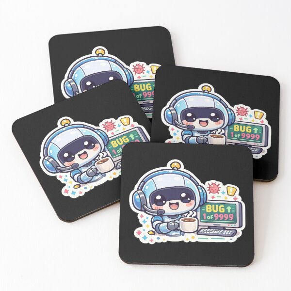 Item preview, Cute Programmer Robot Coffee Sticker | BUG 1 of 9999 Kawaii Coding Design | Funny Developer Gift designed and sold by LuxeBuzz.