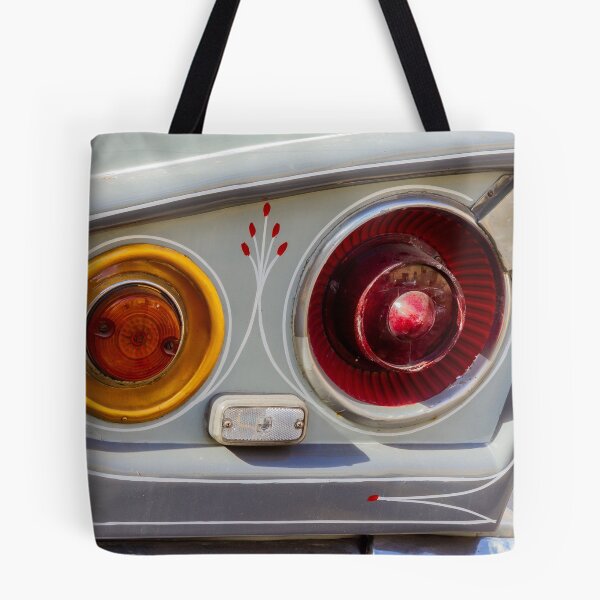 Item preview, Classic Car Tail Lights Closeup With Retro Pinstriping and Painted Detail on Vintage Body designed and sold by Nmallia.