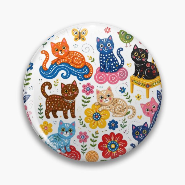 Item preview, Folk Illustration: Colorful Cats | 9 Cute Kittens in Popular Style designed and sold by Natalia-Vlad.