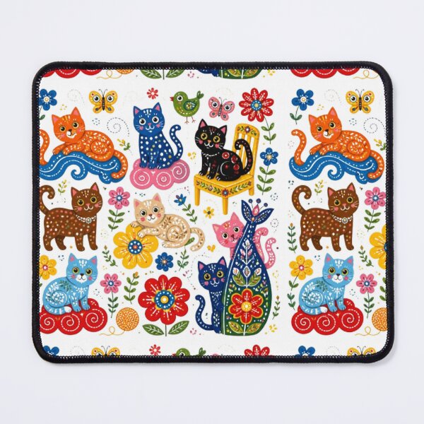 Item preview, Folk Illustration: Colorful Cats | 9 Cute Kittens in Popular Style designed and sold by Natalia-Vlad.
