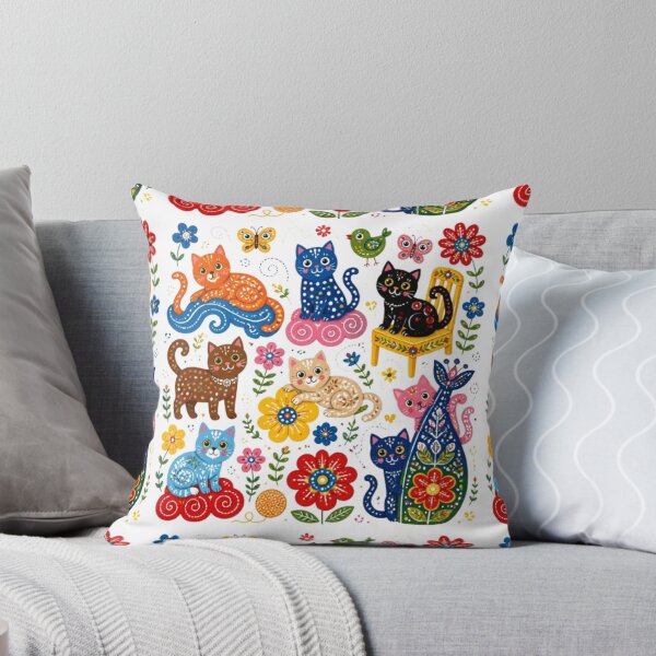 Item preview, Folk Illustration: Colorful Cats | 9 Cute Kittens in Popular Style designed and sold by Natalia-Vlad.