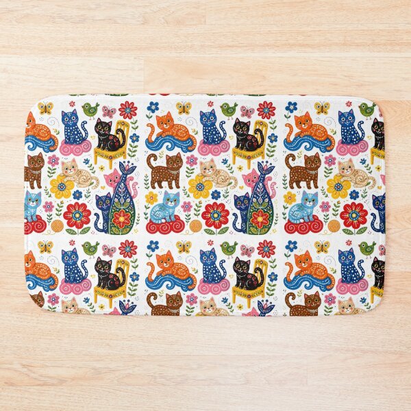 Item preview, Folk Illustration: Colorful Cats | 9 Cute Kittens in Popular Style designed and sold by Natalia-Vlad.