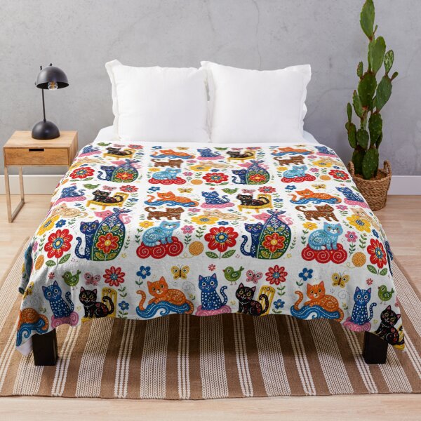 Item preview, Folk Illustration: Colorful Cats | 9 Cute Kittens in Popular Style designed and sold by Natalia-Vlad.