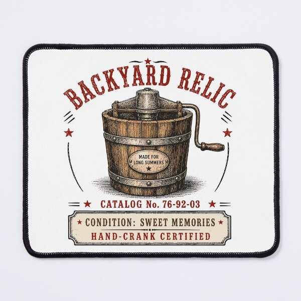 Item preview, Backyard Relic | Vintage Hand Crank Ice Cream Maker | Sweet Memories | Summer Americana designed and sold by Mikoff04-arts.