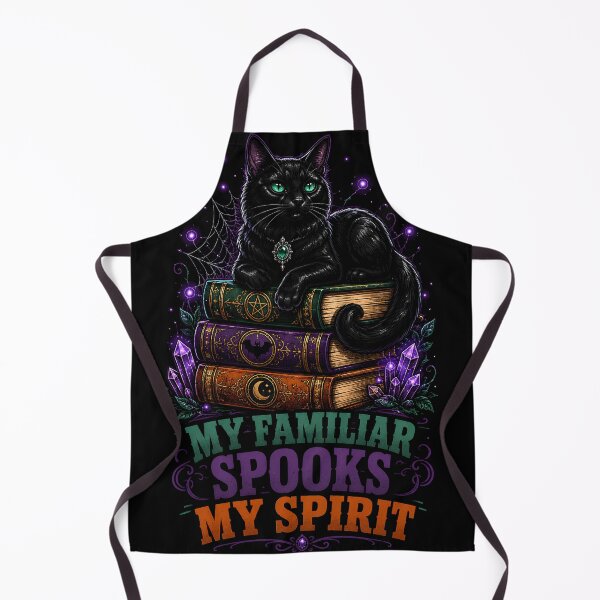 Item preview, Mystical Black Cat on Spellbooks - Familiar Spooks Spirit designed and sold by Feral Feline.