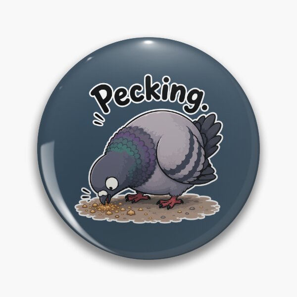Item preview, Pecking Funny Pigeon Eating Bread Crumbs Cartoon Sticker designed and sold by SimplePoDesign.