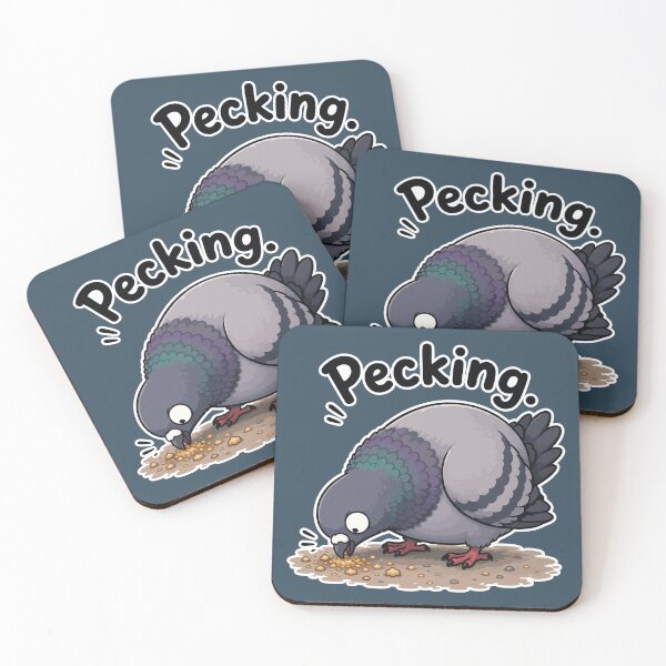 Item preview, Pecking Funny Pigeon Eating Bread Crumbs Cartoon Sticker designed and sold by SimplePoDesign.