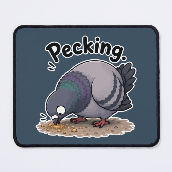Item preview, Pecking Funny Pigeon Eating Bread Crumbs Cartoon Sticker designed and sold by SimplePoDesign.