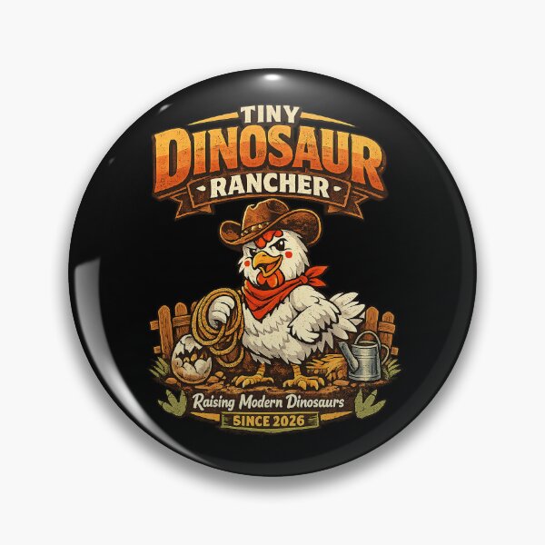 Item preview, Tiny Dinosaur Rancher - Funny Chicken Farmer Vintage Retro Design designed and sold by mdbrna.