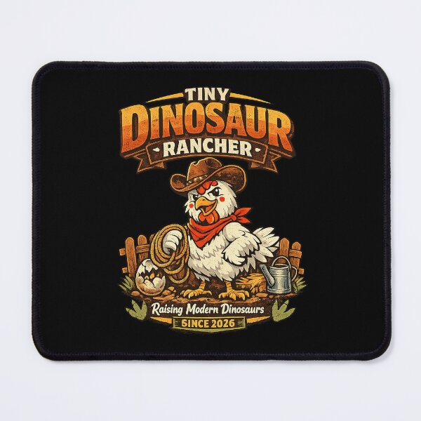 Item preview, Tiny Dinosaur Rancher - Funny Chicken Farmer Vintage Retro Design designed and sold by mdbrna.