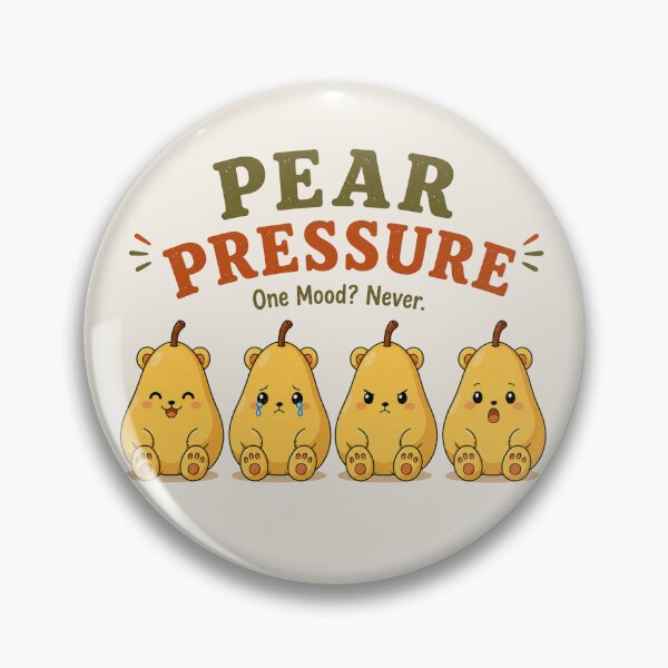 Item preview, Pear Pressure – Cute TeddyPear with Mixed Emotions | Funny Kawaii Pear Pun designed and sold by RokaWorld.