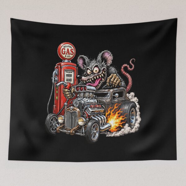 Item preview, Monster Rat Hotrod Gas Station Garage Art designed and sold by hobrath.