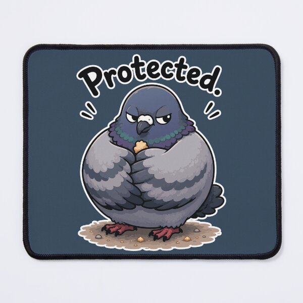 Item preview, Protected Funny Pigeon Guarding Bread Crumb Cartoon Sticker designed and sold by SimplePoDesign.