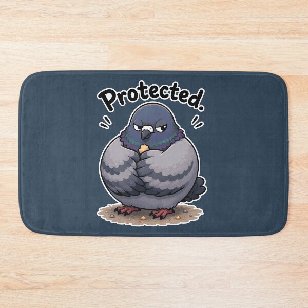 Item preview, Protected Funny Pigeon Guarding Bread Crumb Cartoon Sticker designed and sold by SimplePoDesign.