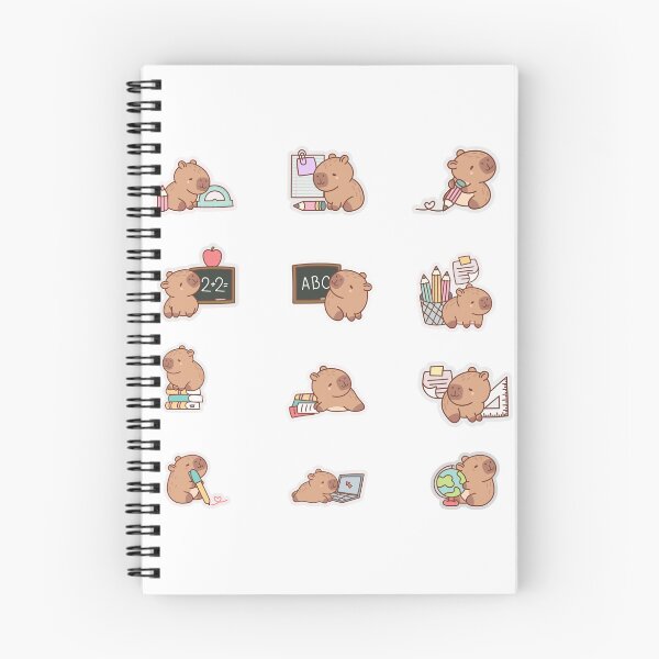 Item preview, Back To School Capybara Kawaii Sticker Pack designed and sold by KAWAII STUDIO NB.