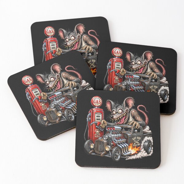 Item preview, Monster Rat Hotrod Pickup Truck Gas Station Garage Art designed and sold by hobrath.