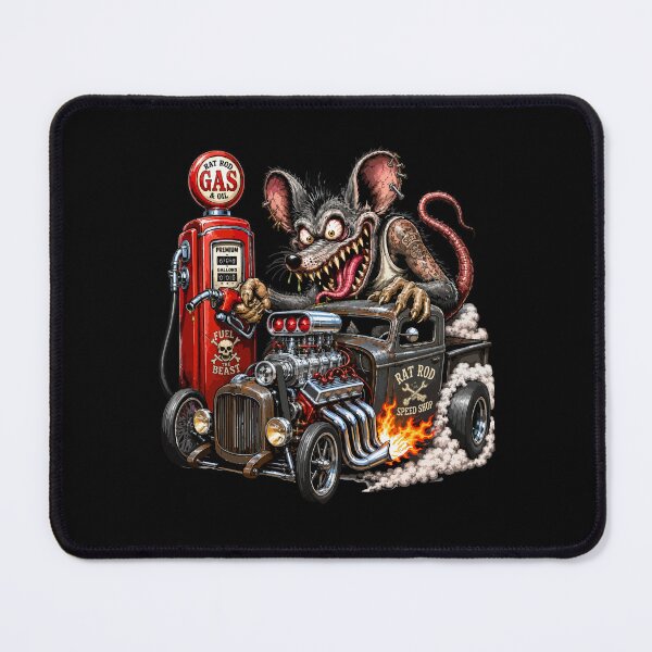 Item preview, Monster Rat Hotrod Pickup Truck Gas Station Garage Art designed and sold by hobrath.