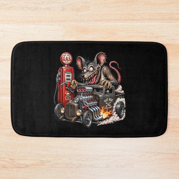 Item preview, Monster Rat Hotrod Pickup Truck Gas Station Garage Art designed and sold by hobrath.