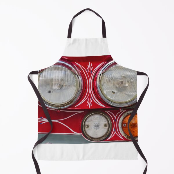 Item preview, Close-Up Of Vintage Red Car Headlights With Pinstripe Detail And Classic Turn Signal Lights designed and sold by Nmallia.