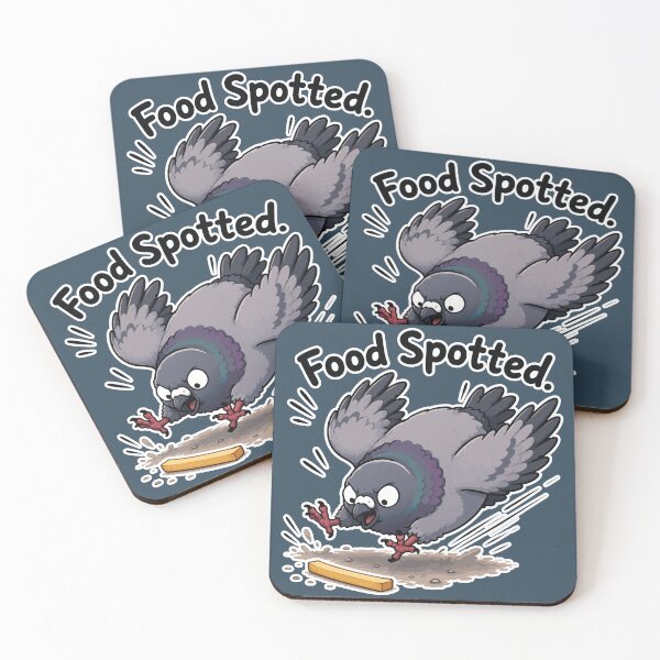 Item preview, Food Spotted Funny Hungry Pigeon Cartoon Bird Sticker designed and sold by SimplePoDesign.