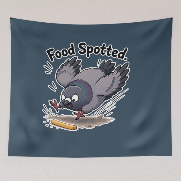 Item preview, Food Spotted Funny Hungry Pigeon Cartoon Bird Sticker designed and sold by SimplePoDesign.