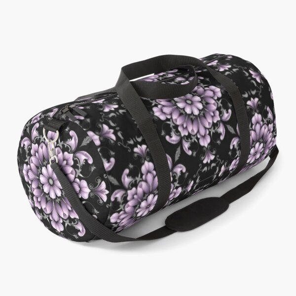 Item preview, Luxury Lavender & Silver Mandala Floral Pattern on Black | Elegant Boho Seamless Design designed and sold by PrincessJStudio.