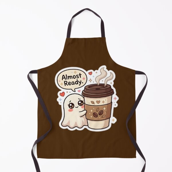 Item preview, Almost Ready - Shy Ghost with Giant Coffee Sticker designed and sold by WowDezign.