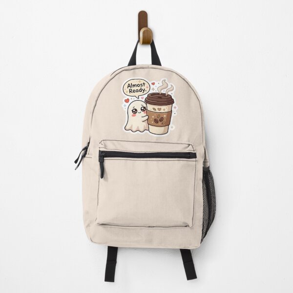Item preview, Almost Ready - Shy Ghost with Giant Coffee Sticker designed and sold by WowDezign.