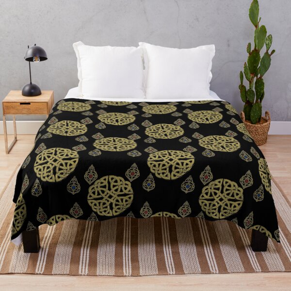 Item preview, Golden Celtic Knot – Ornate Gemstone Sacred Pattern Black Edition designed and sold by Macramellennias.