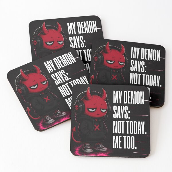 Item preview, My Demon Says Not Today – Funny Dark Cartoon designed and sold by SchoolMood.